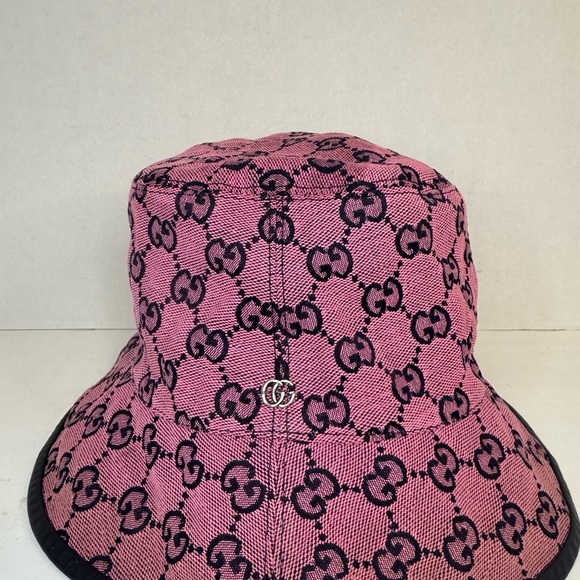 Gucci Bucket Hat GG Monogram Unisex Pink Color Size Medium. - Picture 12 of 13